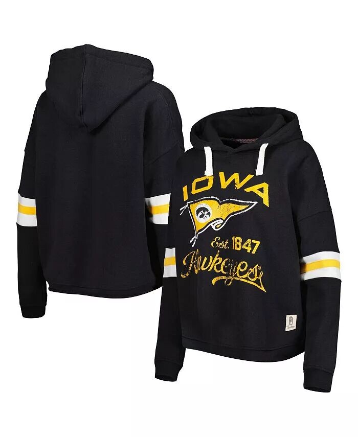 

Женский черный пуловер с капюшоном Iowa Hawkeyes Super Pennant Pressbox