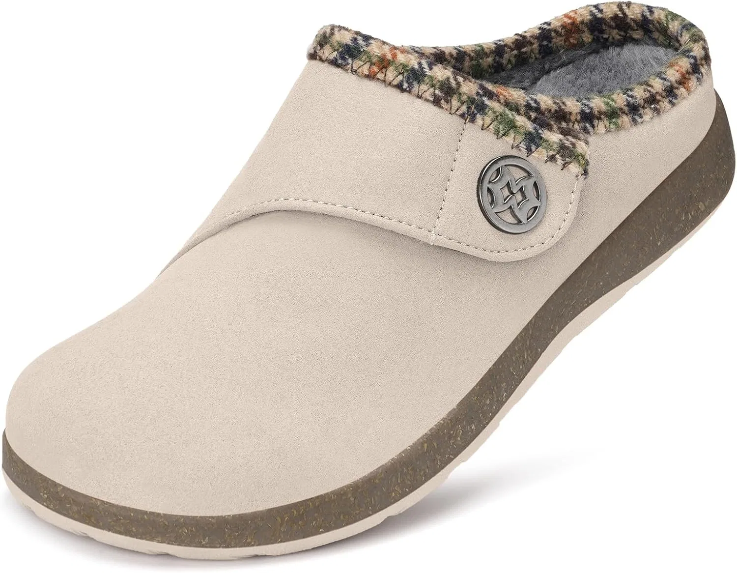 Тапочки из замши с мехом, Beige Eagsouni