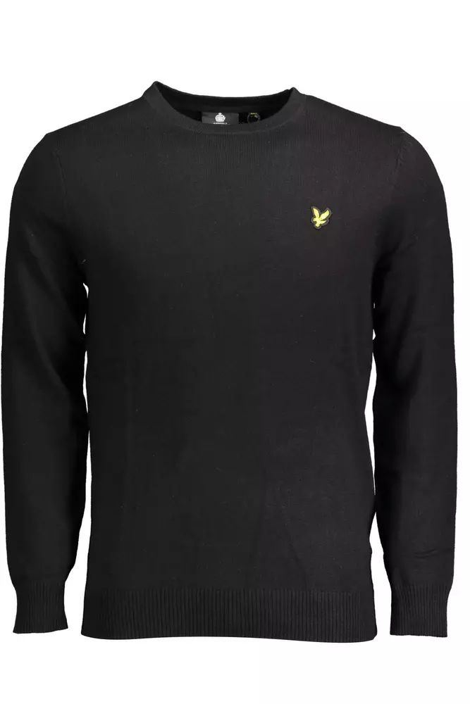 

Lyle & Scott Элегантный мужской свитер из смеси хлопка и шерсти с длинными рукавами, черный