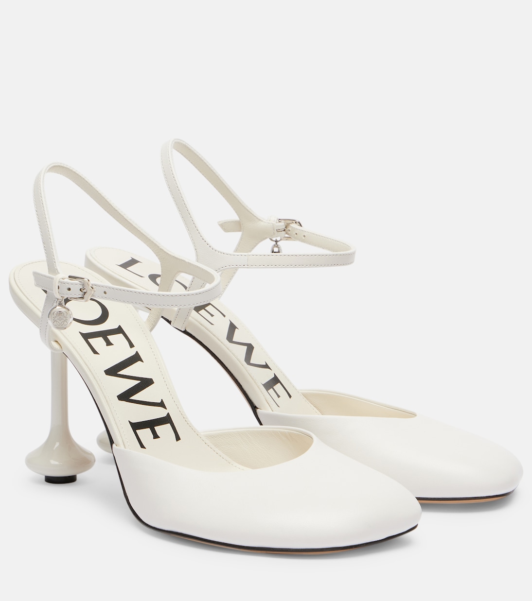 Игрушечные кожаные туфли-лодочки 90 Loewe, Anthurium White