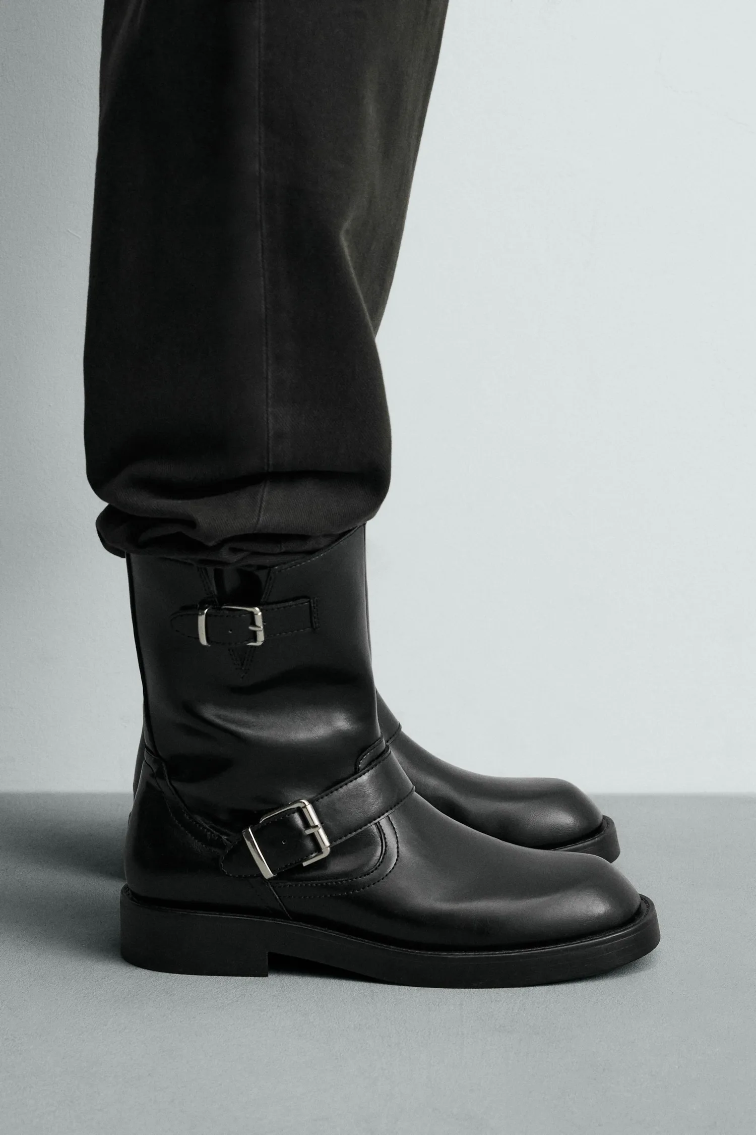Ботинки с пряжками Zara, черный