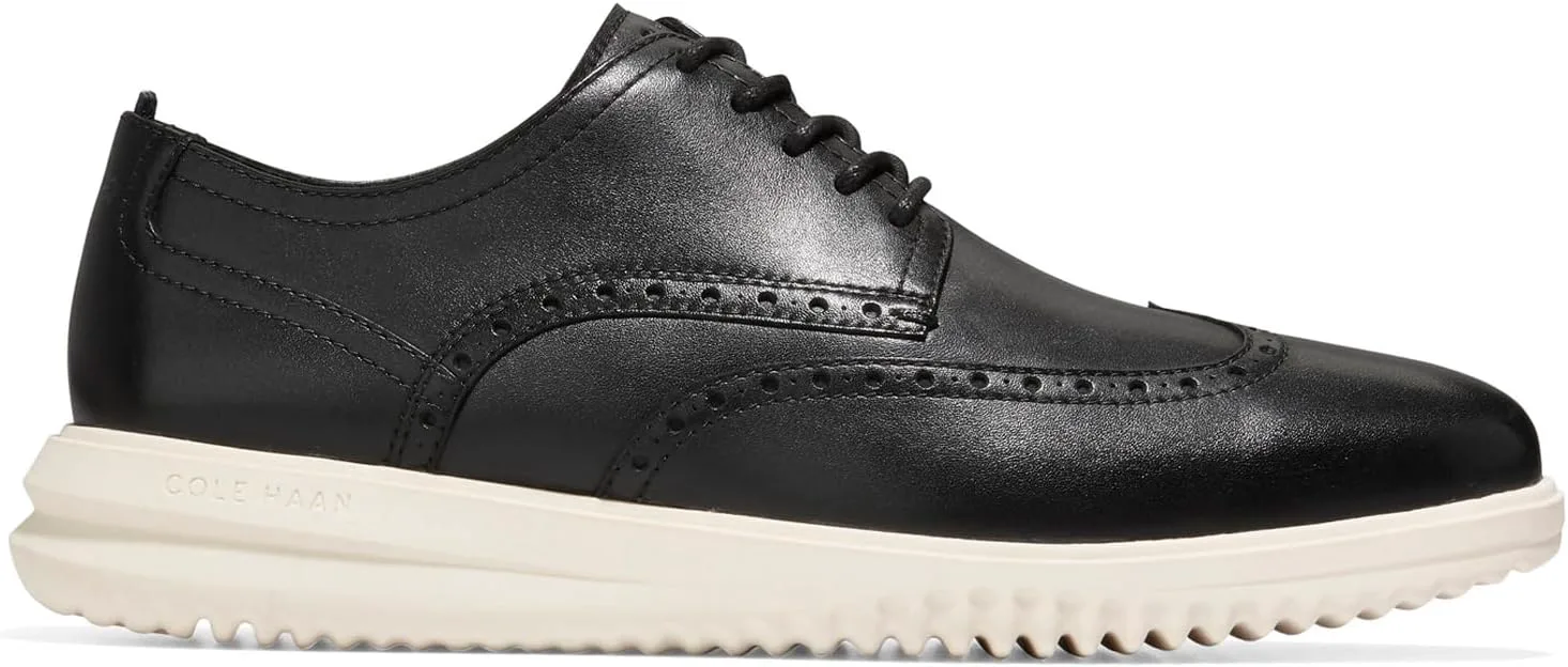 Мужские оксфорды Cole Haan Great Jones с крыльями, черный/слоновая кость — фото 3
