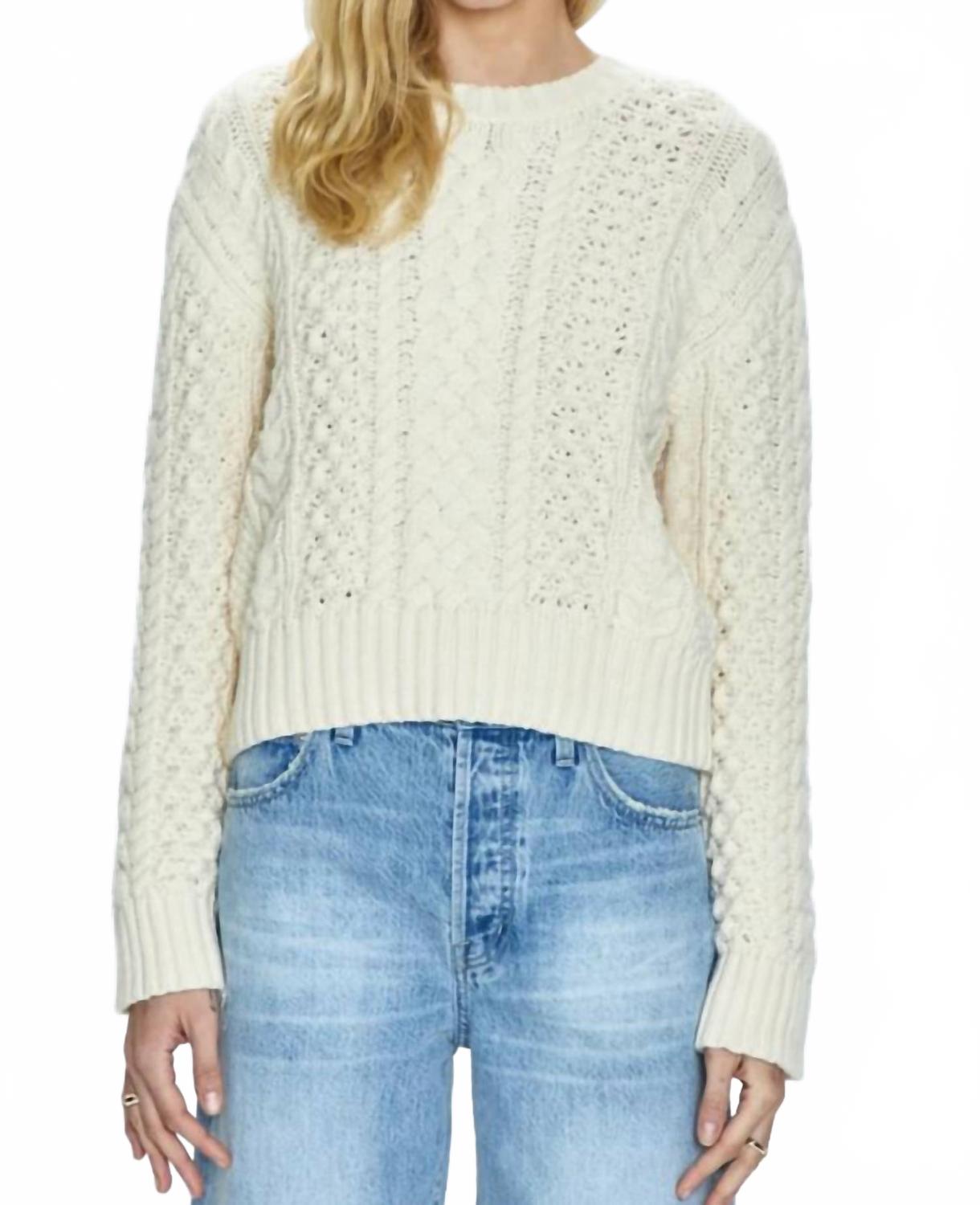 

PISTOLA Укороченный рыбацкий свитер Quinn цвета слоновой кости