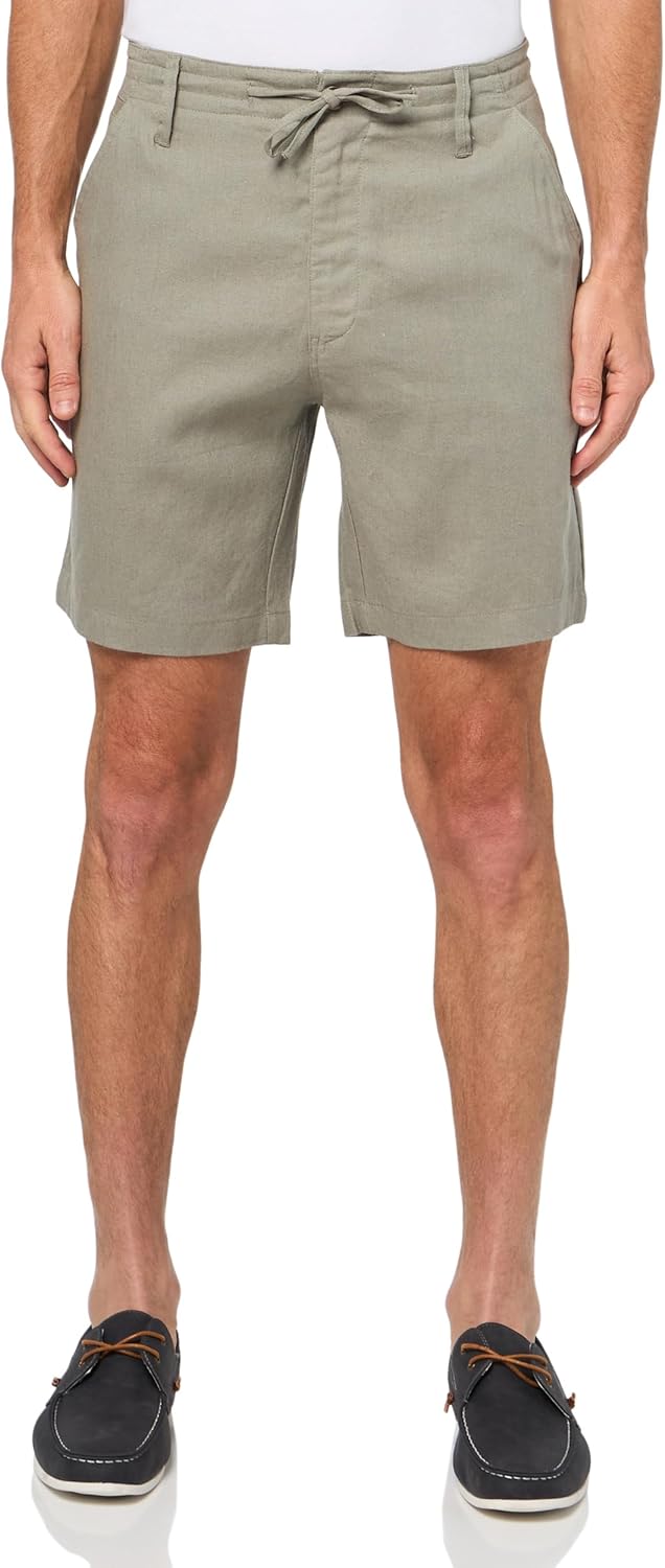 

GUESS Мужские шорты Fletcher Linen с кулиской, Sage Plant Multi