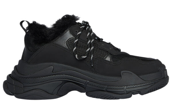 Кроссовки triple s 'fake fur - black' Balenciaga, черный — фото 2