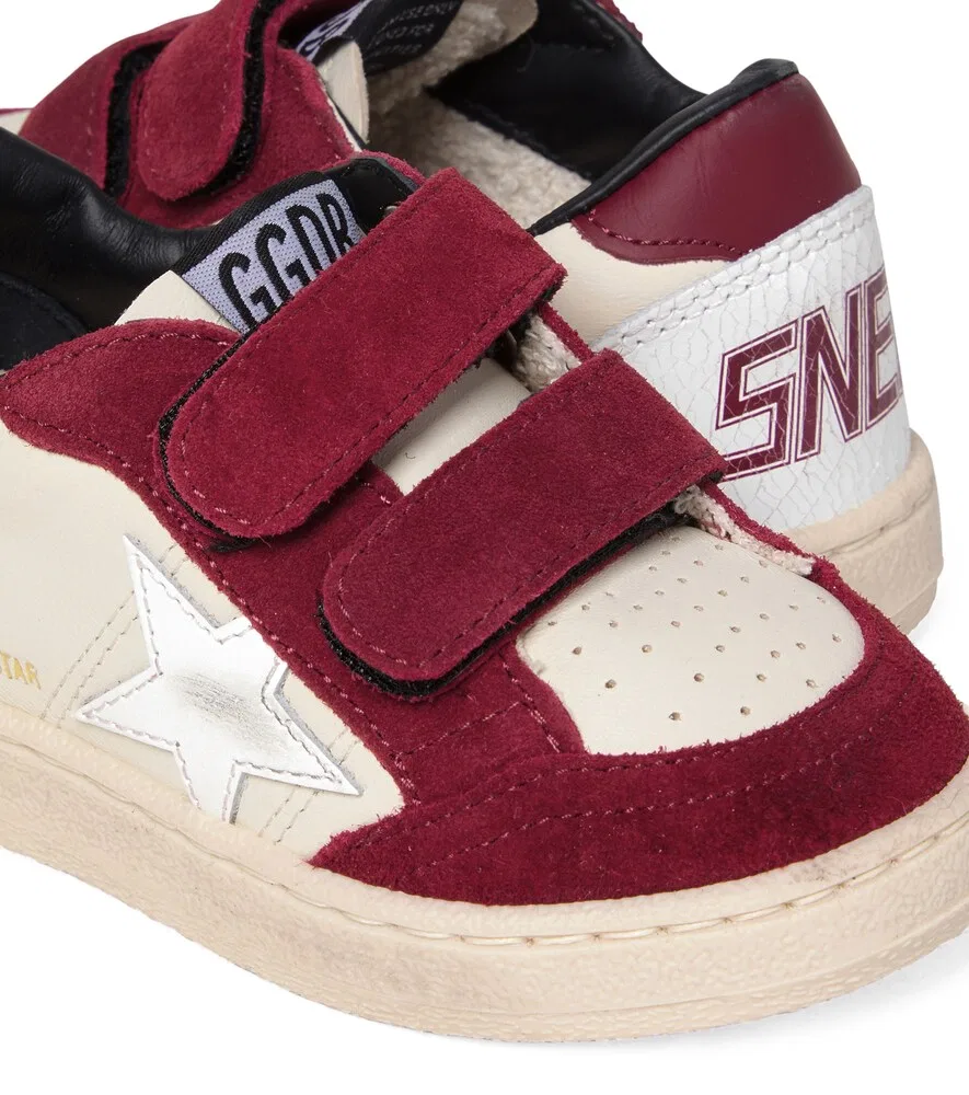 Кроссовки Ball Star из замши и кожи Golden Goose Kids, красный — фото 4