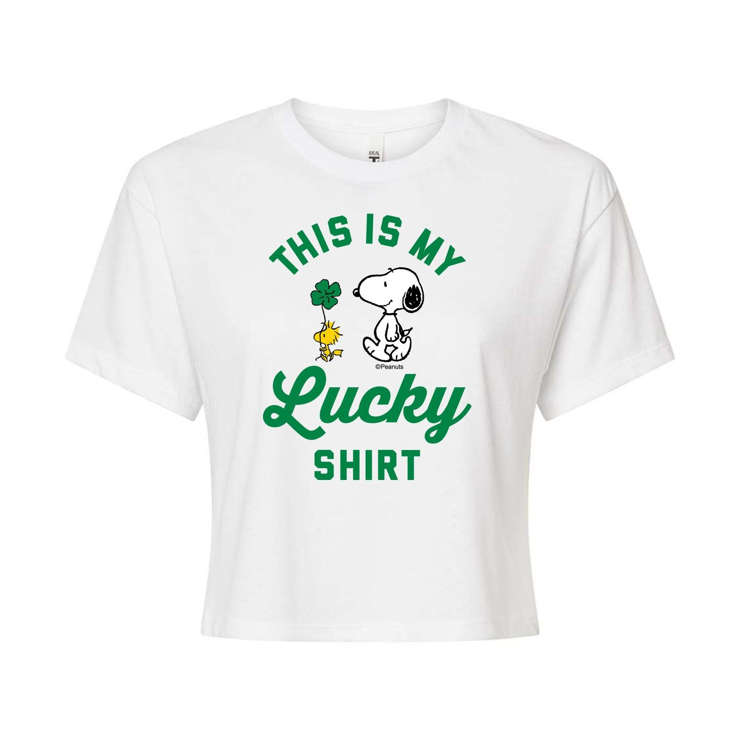 

Укороченная футболка Juniors' Peanuts My Lucky Shirt Licensed Character, белый