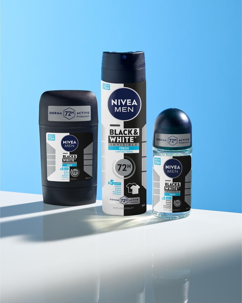 Невидимый черно-белый шариковый антиперспирант для мужчин Nivea, 50 мл — фото 4