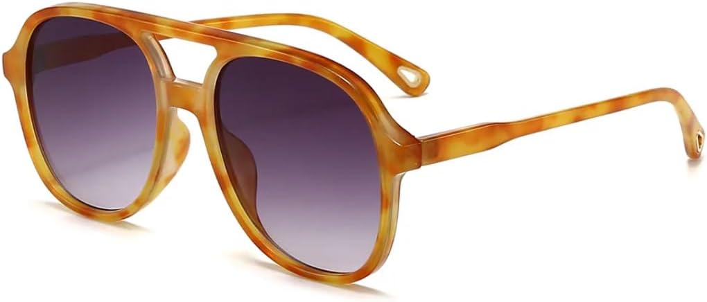 

Солнцезащитные очки для мужчин и женщин - защита UV400 - большая оправа, двойная перемычка, цветные линзы, для занятий спортом на открытом воздухе и вождения DSVIGF, Orange