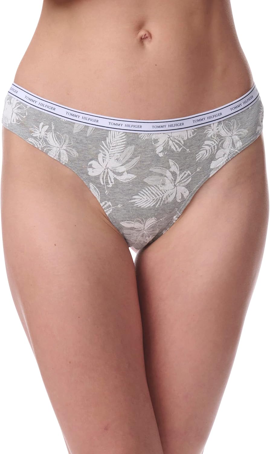 Женские классические хлопковые стринги Tommy Hilfiger с логотипом, 5 шт., Geo/Blue/Pink/White/Palm — фото 2