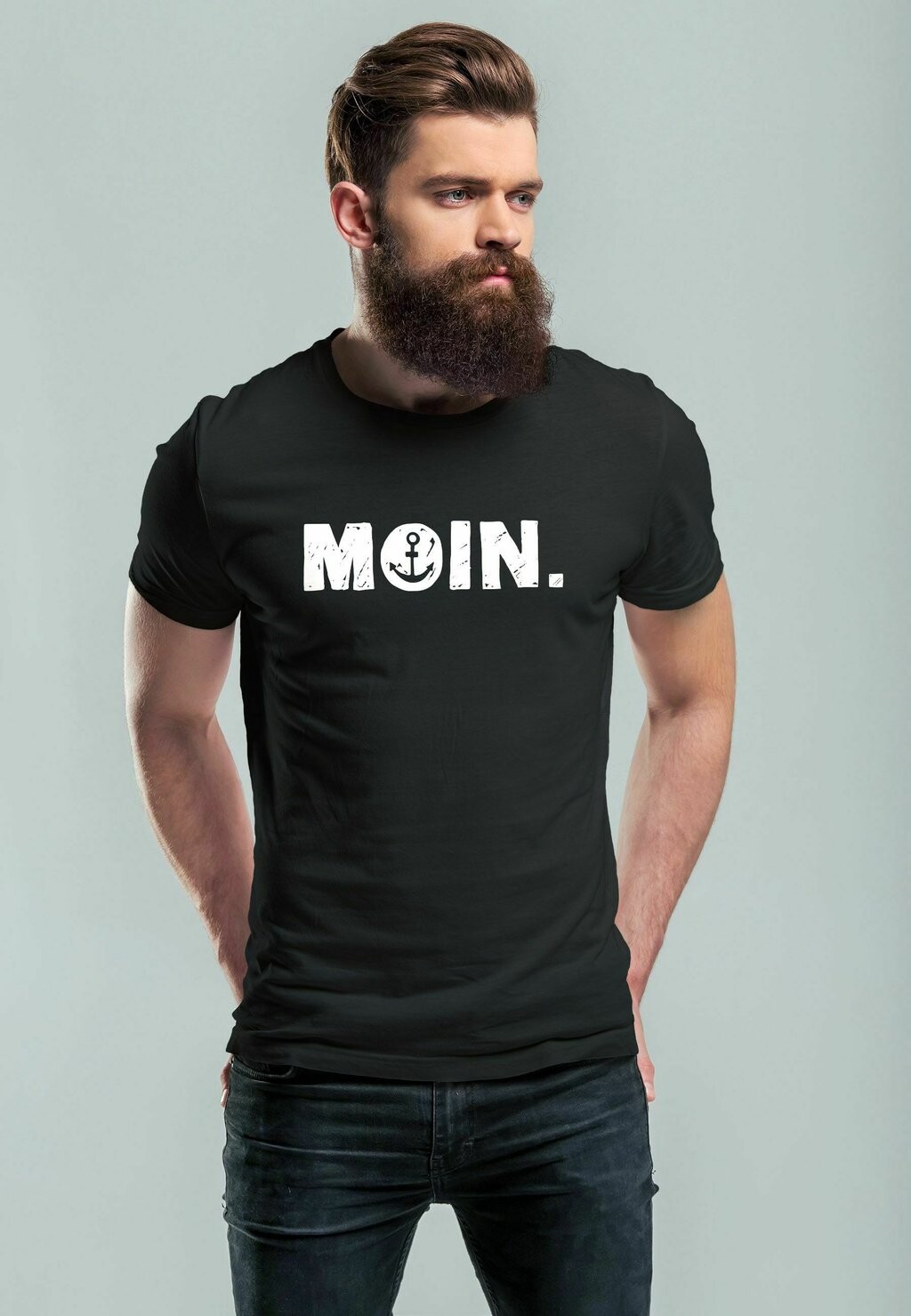 

Футболка с принтом SCHRIFTZUG MOIN DIALEKT NORDEN HAMBURG ANKER FASHION STREETSTYLE Neverless, цвет schwarz