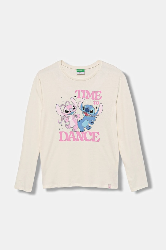 

Детская хлопковая кофта с длинным рукавом United Colors Of Benetton, бежевый