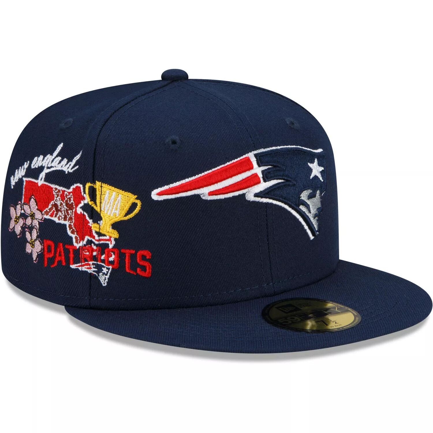 

Мужская приталенная шляпа New Era Navy New England Patriots City Cluster 59FIFTY