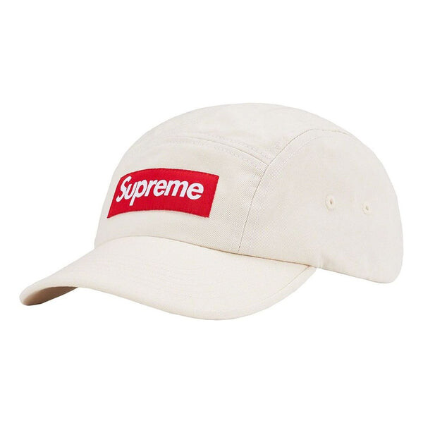 

Бейсболка washed chino twill camp cap 'white red' Supreme, белый