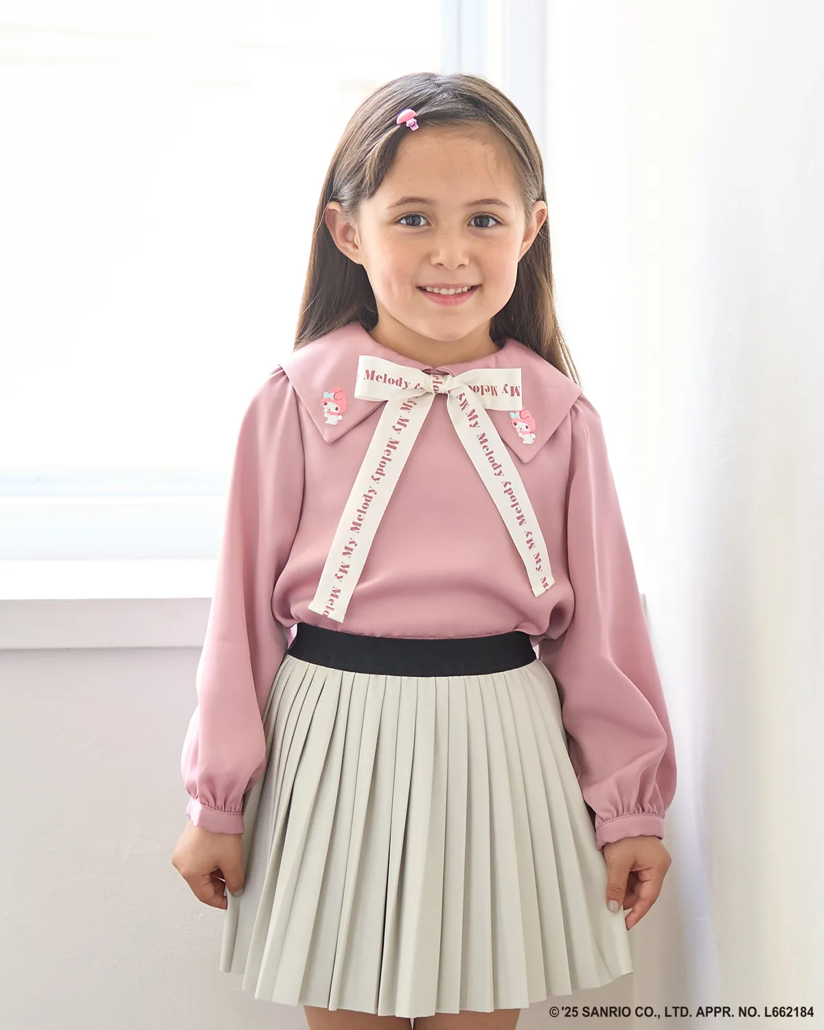 Детская блузка с бантом Lycee mine My Melody розовая