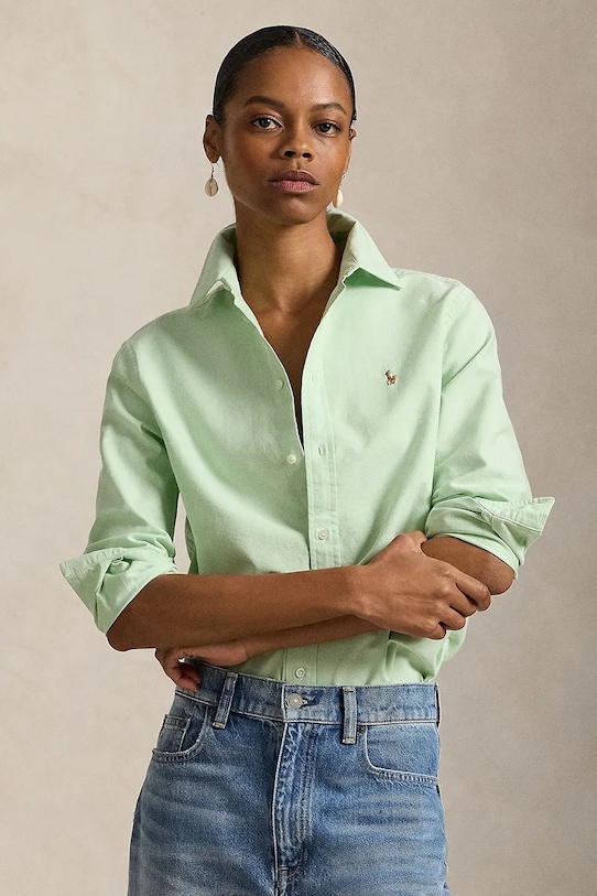 

Хлопковая рубашка Polo Ralph Lauren, бирюзовый