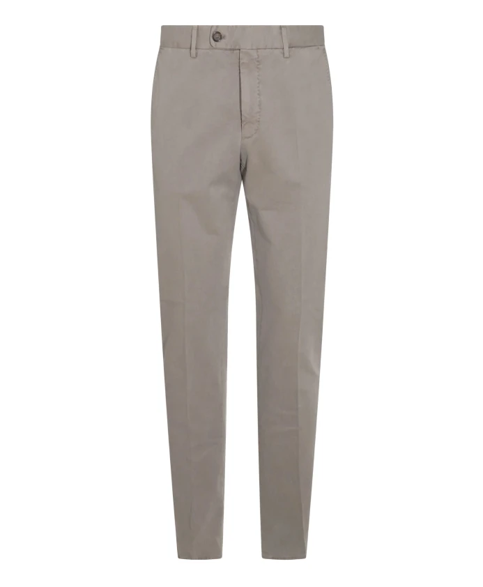 

Бежевые хлопковые брюки с карманами Incotex, серый