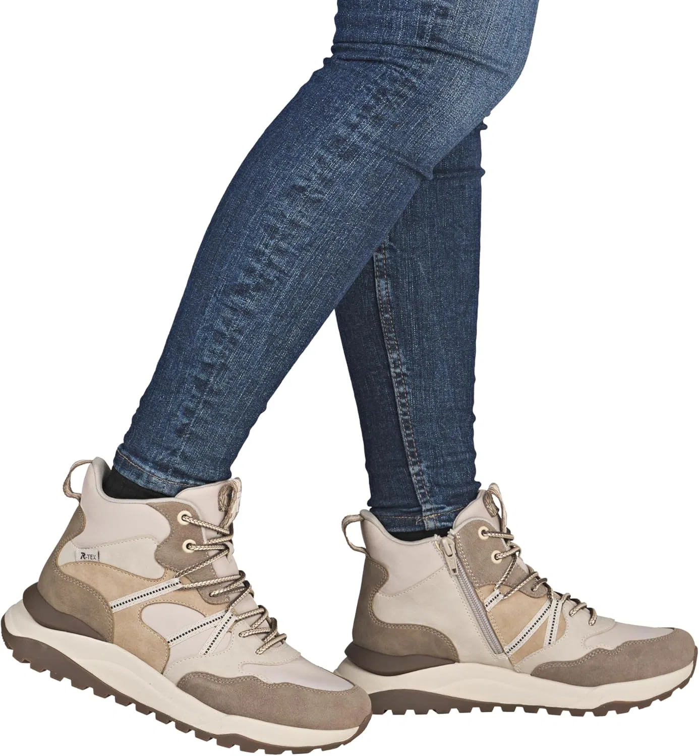 Женские кроссовки Rieker W2570 High Trainers, Beige 60 — фото 2