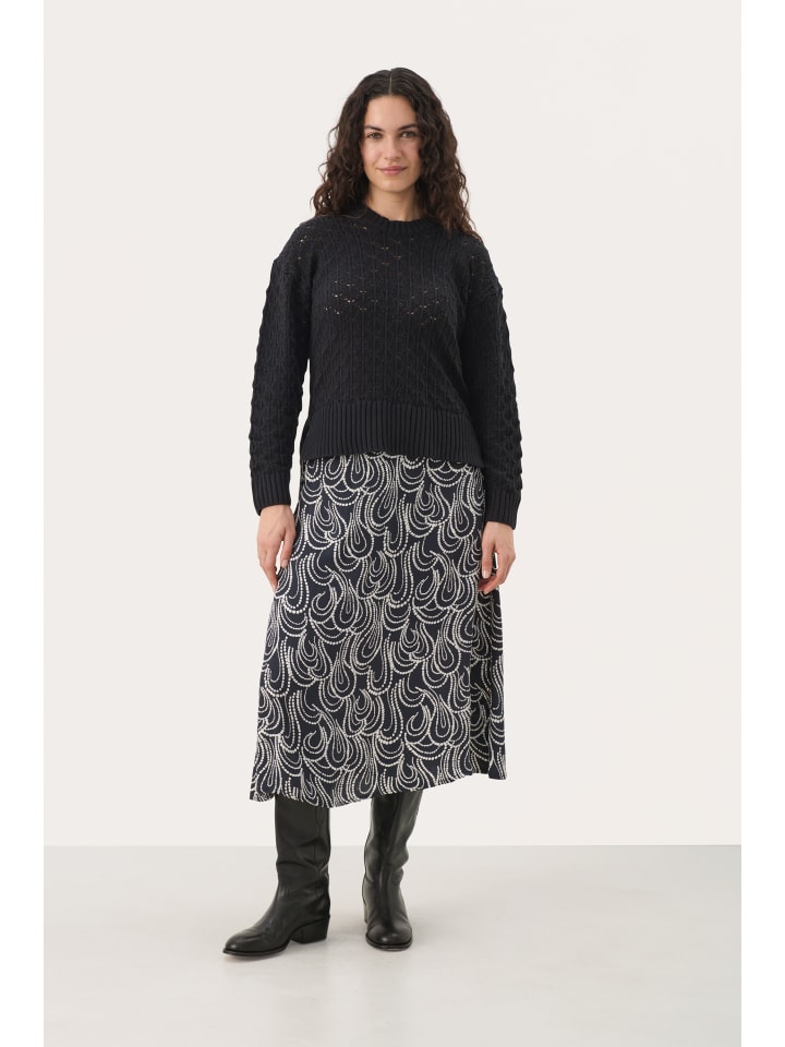 

Вязаный свитер PiaclaraPW, прямого кроя, темно-синего цвета PART TWO