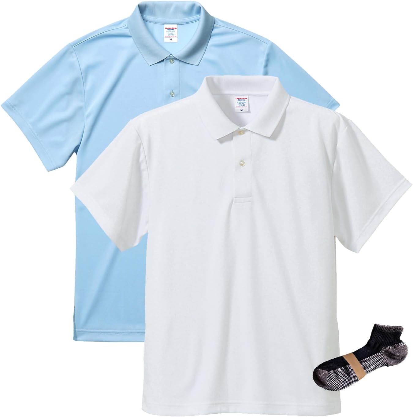 

Спортивная поло-рубашка Dry Athletic мужская United Athle, белый/светло-голубой