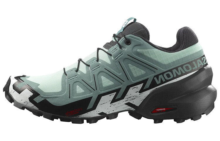 

Кроссовые походные ботинки женские с низким верхом зеленые Salomon
