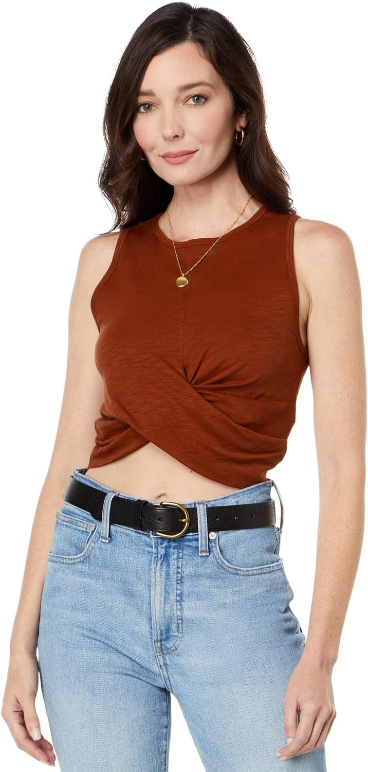 

Топ Madewell MWL Crossover Crop Tank, цвет Dusty Redwood