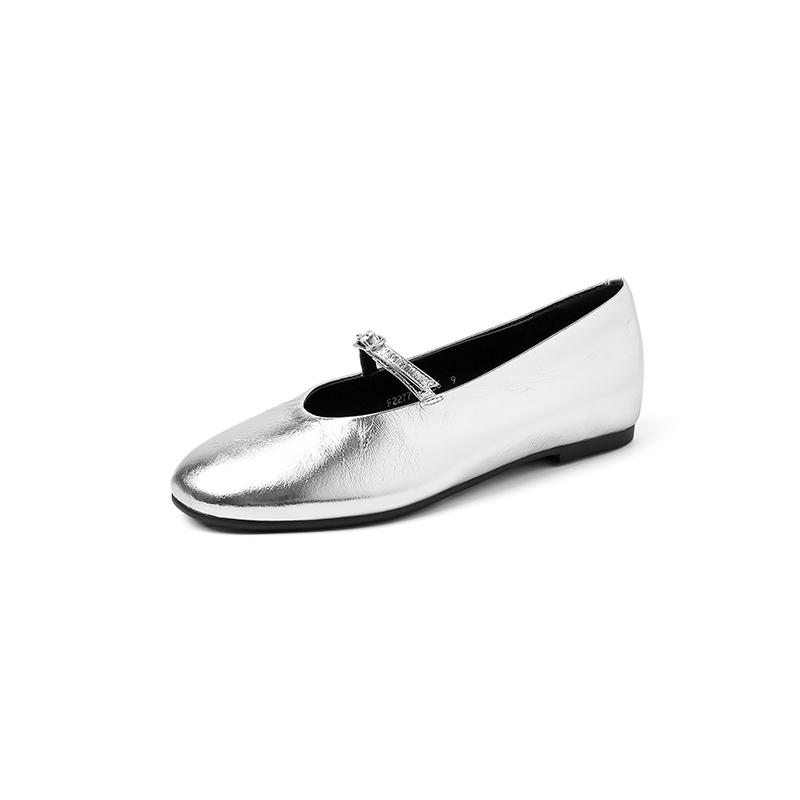AIQINISHA Серебряные туфли Мэри Джейн, цвет Silver