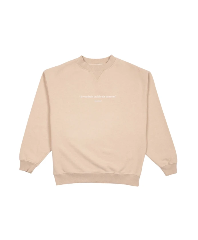 

Бежевый рваный свитшот с французской надписью. Bram'S Fruit, бежевый