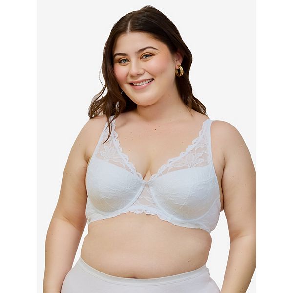 

Бюстгальтер The Willow с кружевом, легкой подкладкой и косточками Leading Lady, White