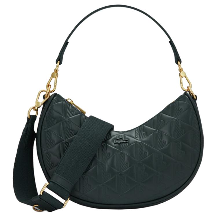 

Сумка через плечо из коровьей кожи, средний размер, женская LACOSTE, темно-зеленый