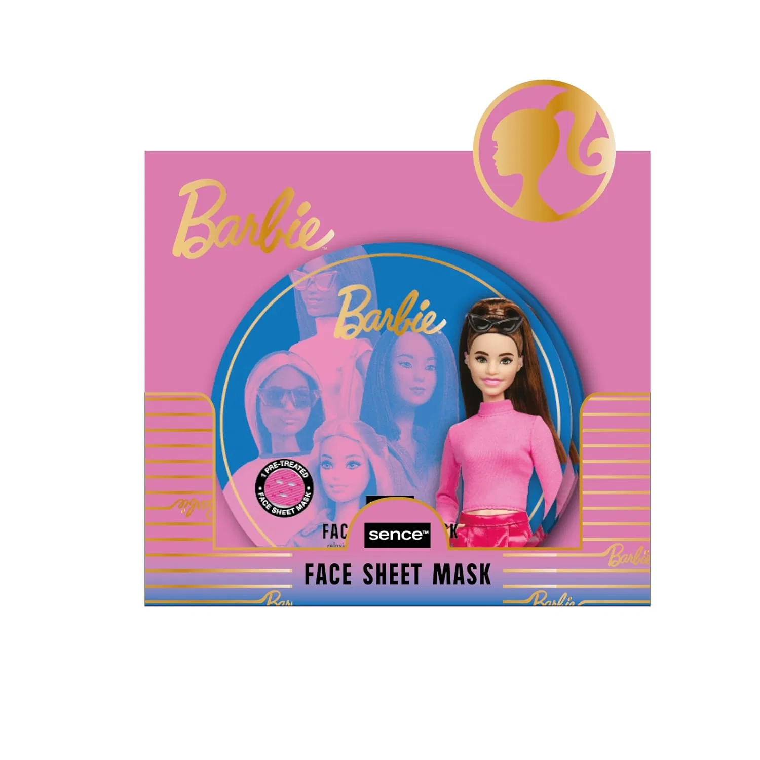 Набор Sence — Из 3 тканевых масок для лица Barbie с ароматом персика