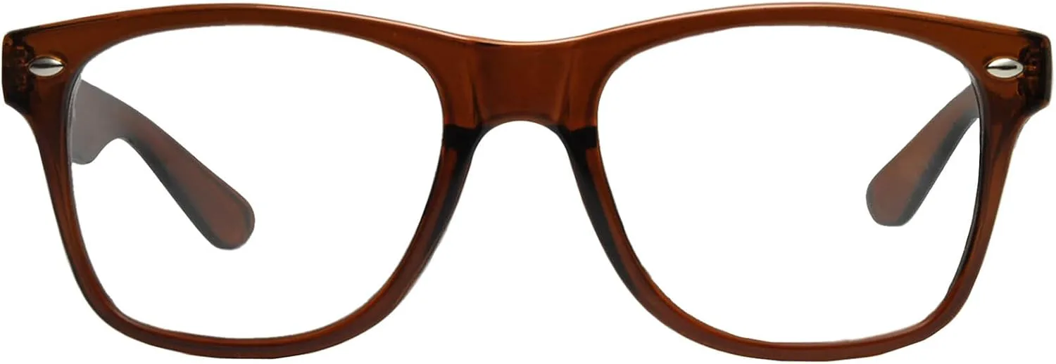 

Солнцезащитные очки OWL в стиле ретро 80-х, винтажные, с цветной оправой, для женщин и мужчин, с дымчатыми, зеркальными и прозрачными линзами, Clear Lens / Brown