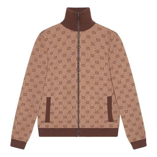 

Куртка jacquard knit pilot jacket coat male brown Gucci, коричневый