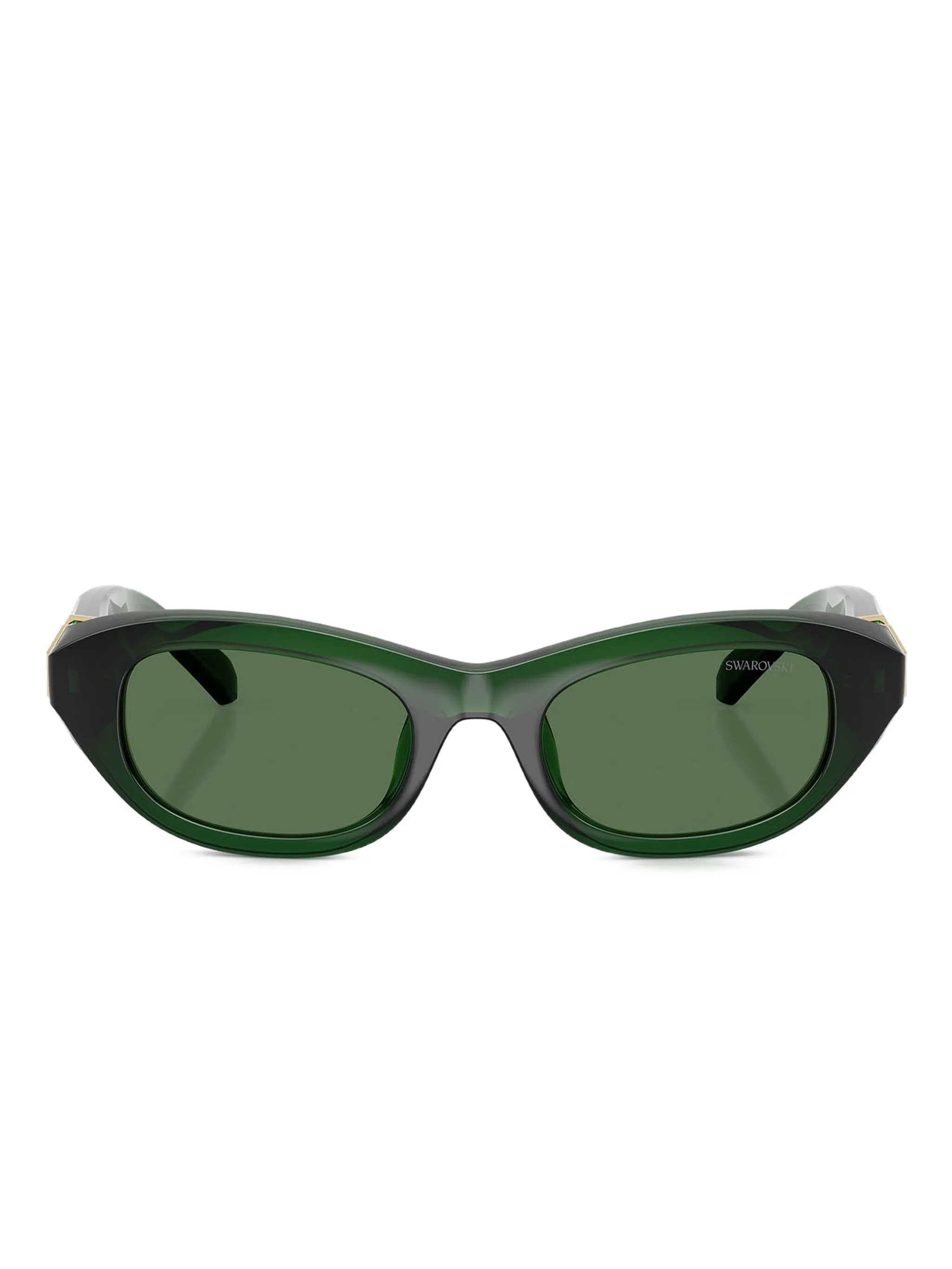 

Солнцезащитные очки в овальной оправе с кристаллами Swarovski Eyewear, зеленый