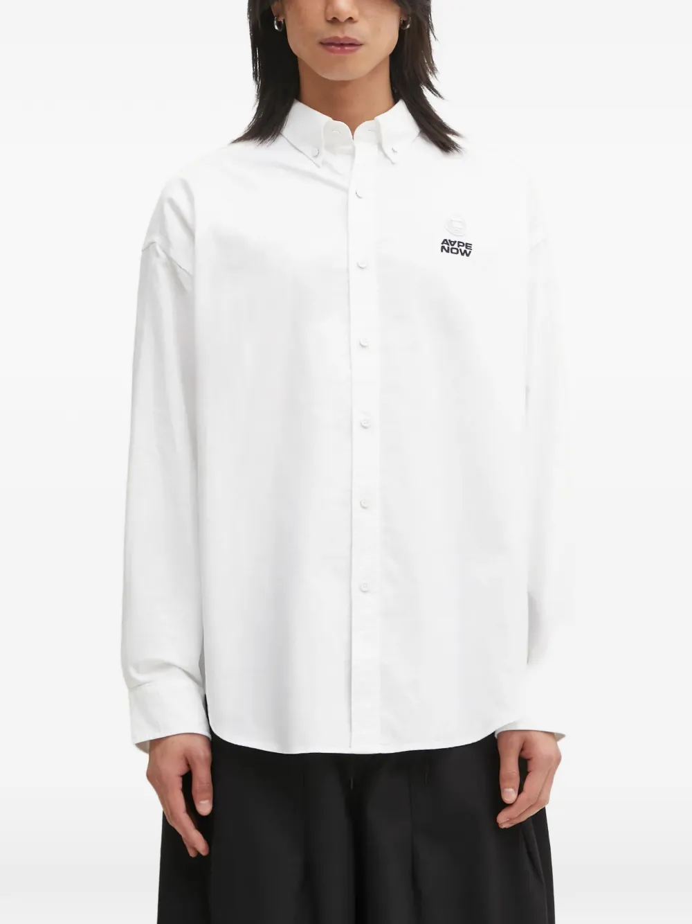 

Рубашка с нашивкой-логотипом AAPE BY *A BATHING APE, белый