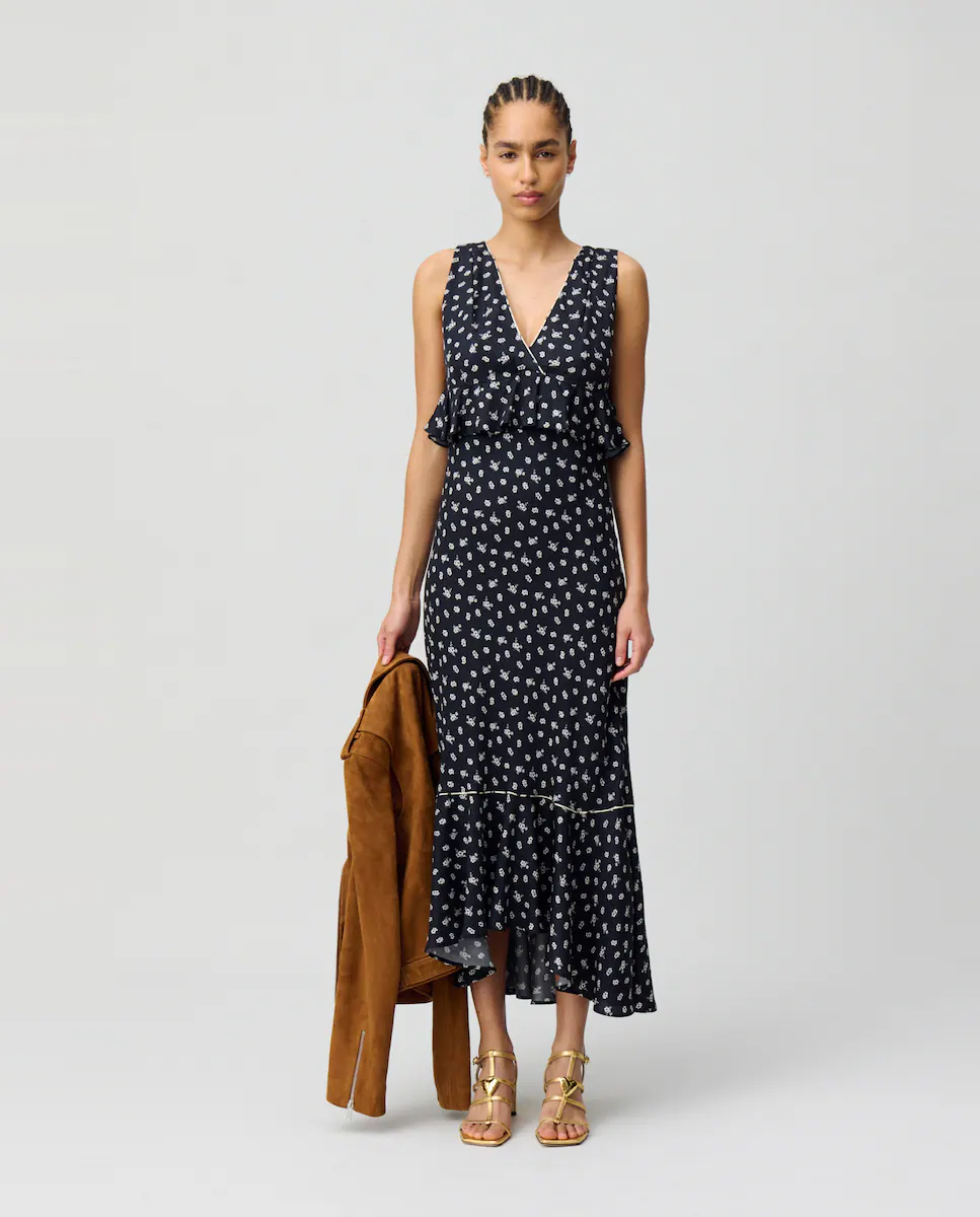 

Длинное платье с рюшами Claudie Pierlot, черный