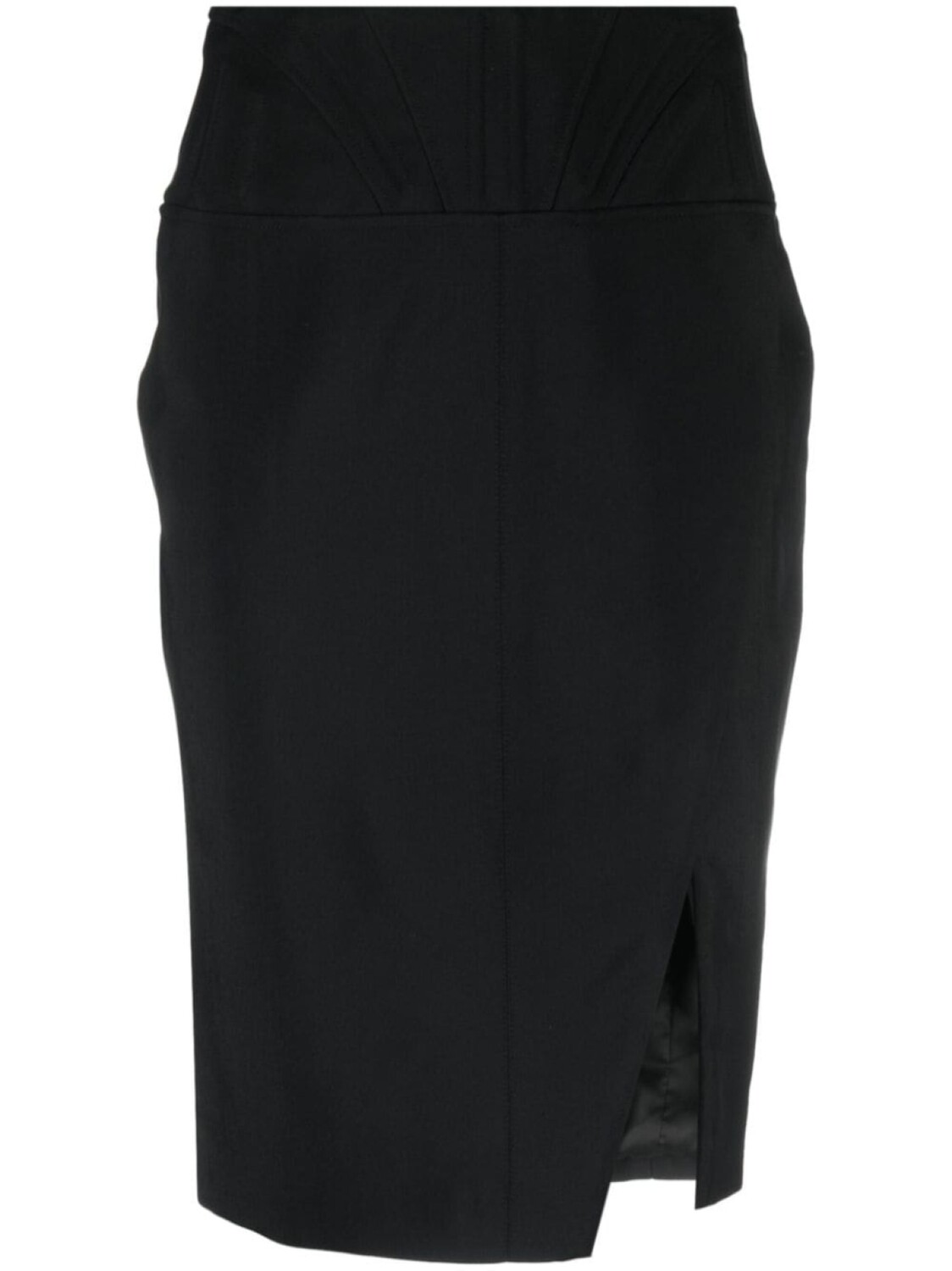 

Mugler mid-rise panelled skirt, черный