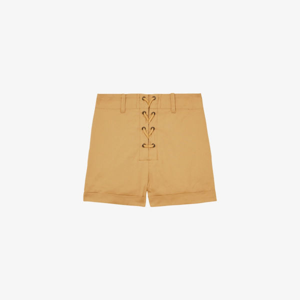 

Шорты хлопковые с завязками спереди Clement для детей 4-13 лет Reiss, цвет tan