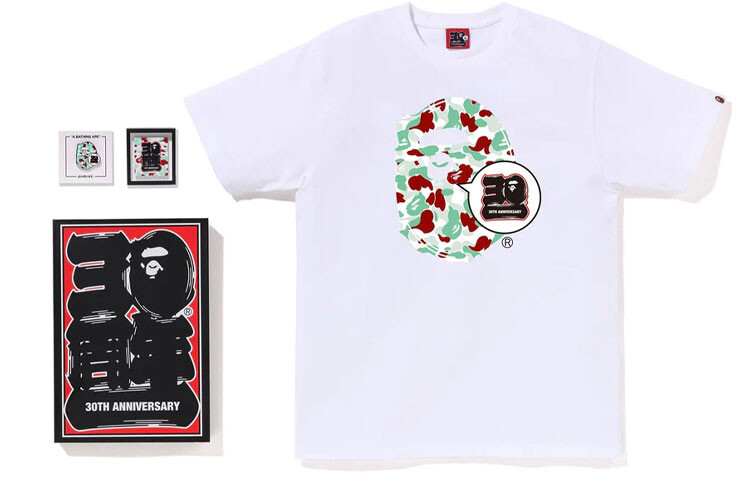 

Магазин BAPE Sendai Bape 30th Anniversary Ape Head Tee Set A Bathing Ape, белый