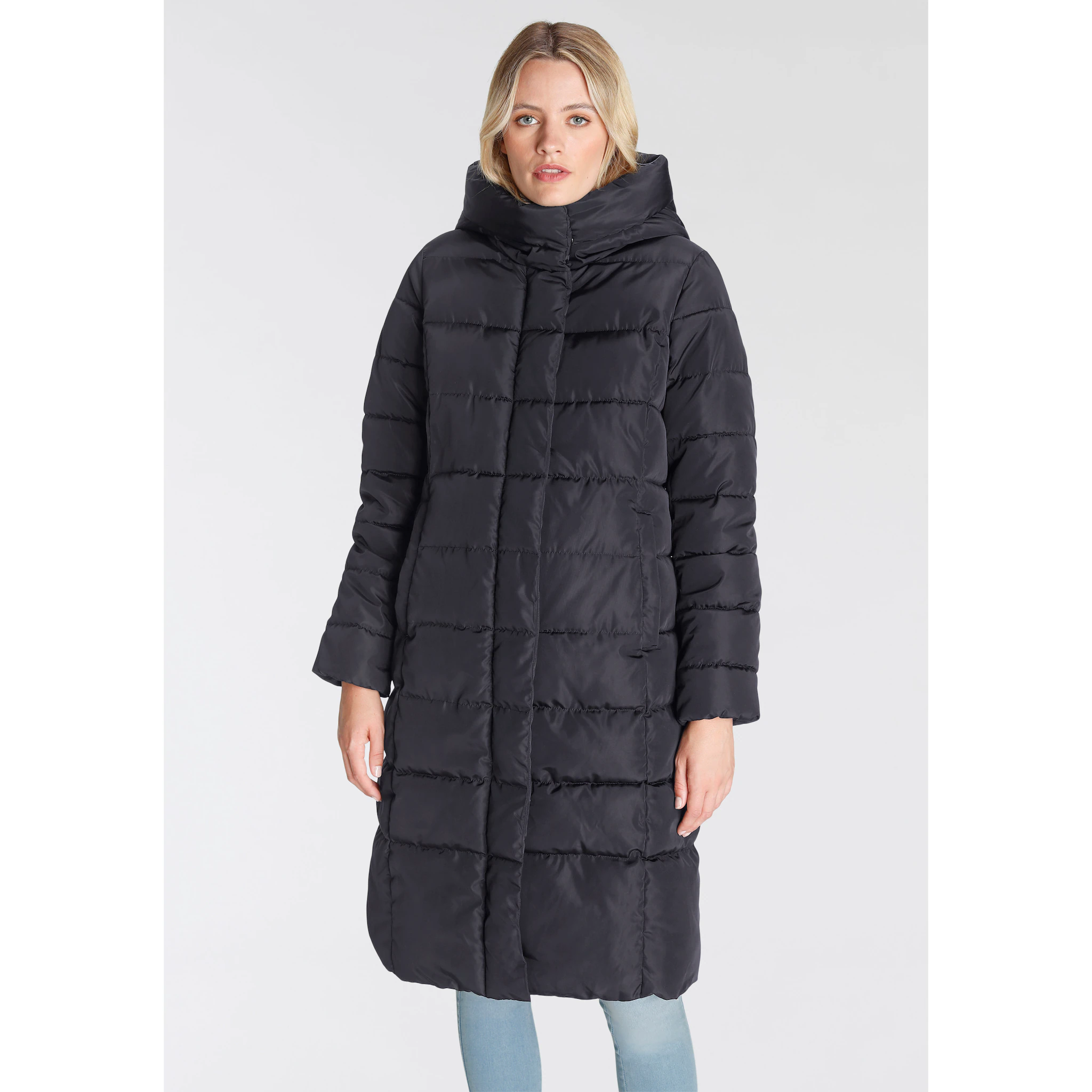 

Only стеганое пальто "ONLTINA PUFFER X LONG COAT OTW", с капюшоном, цвет Night Sky