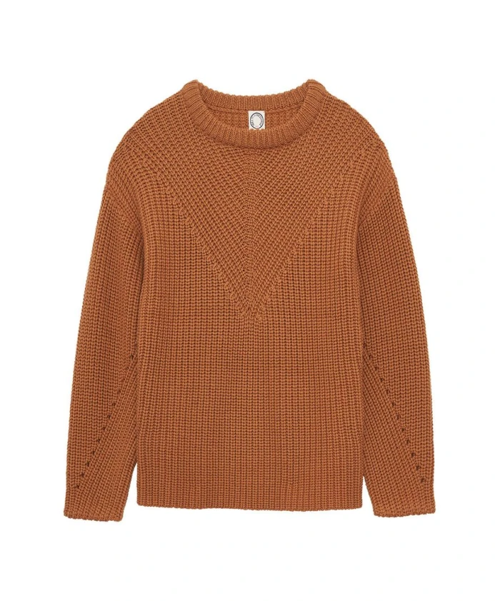 

Мягкий свитер верблюжьего цвета с декоративной вышивкой. Ines De La Fressange Paris, оранжевый