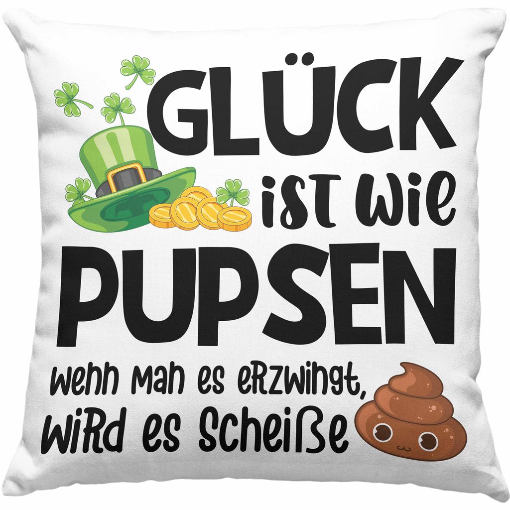 

Тренд - Glück ist wie Pupsen Декоративная подушка с наполнителем 40x40n Декоративная подушка с наполнителем 40x40 Чашка Декоративная подушка с наполнителем 40x40 Подарок с забавной надписью для женщин и мужчин (розовый) Trendation