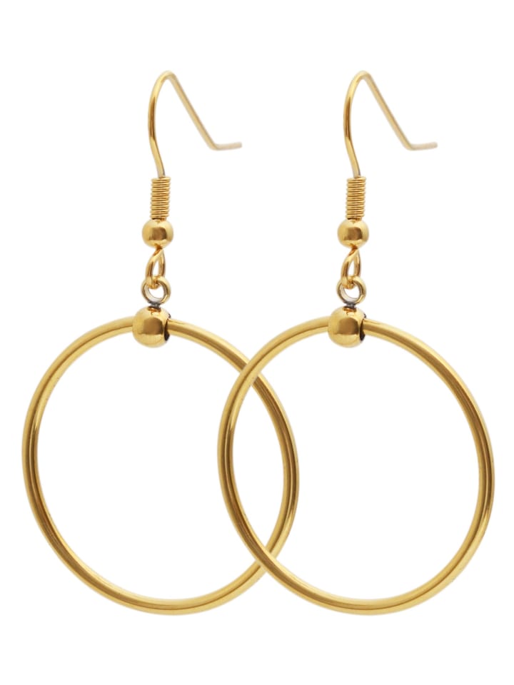 

Adeliás Женские серьги - серьги-подвески из нержавеющей стали в золотом исполнении