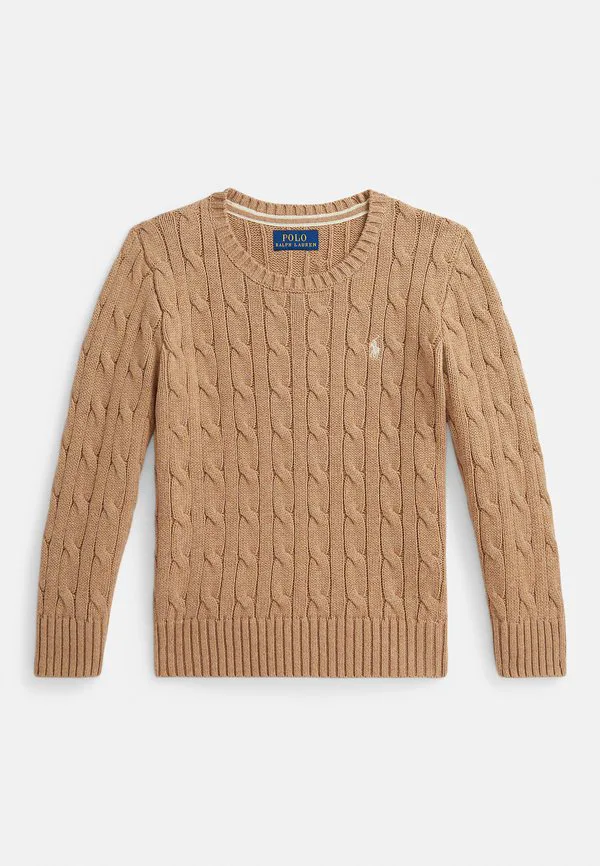 Хлопковый свитер крупной вязки 714y Polo Ralph Lauren, Camel Heather