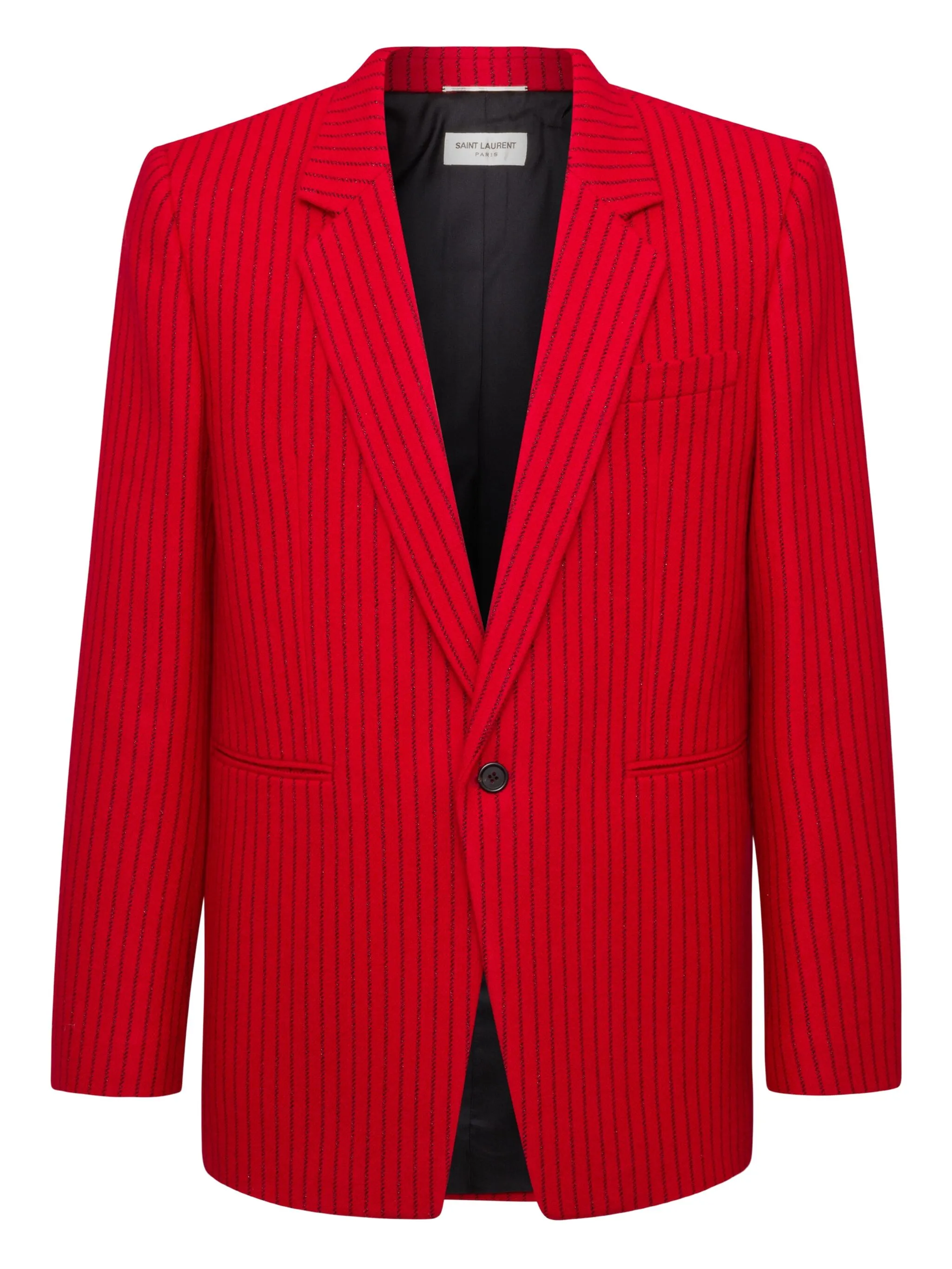 

Однобортный пиджак в тонкую полоску Saint Laurent, красный