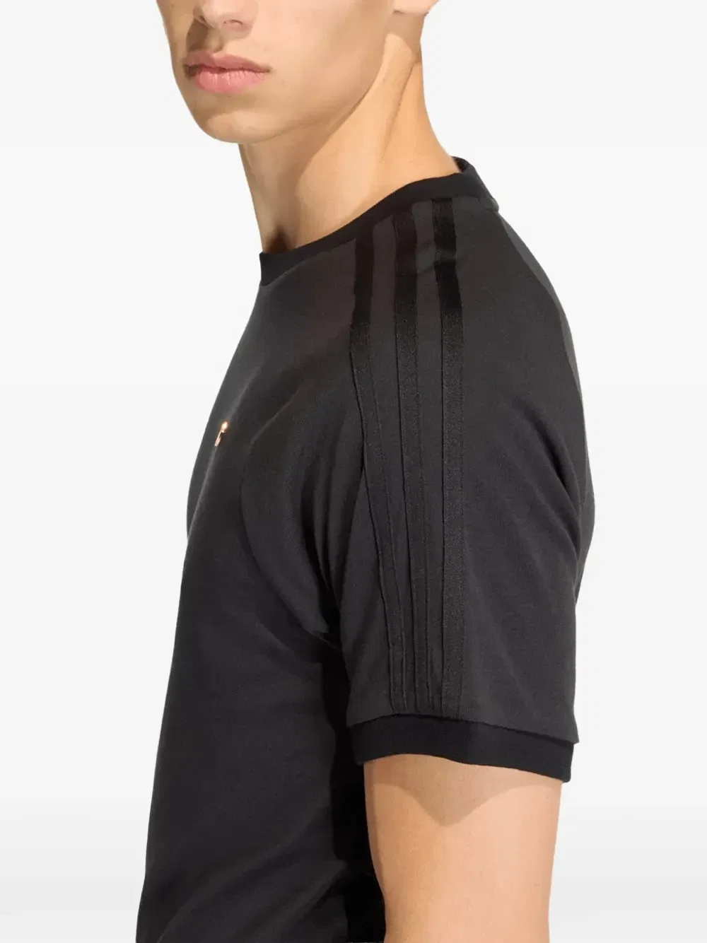 Футболка с вышитым логотипом Adidas, черный — фото 3