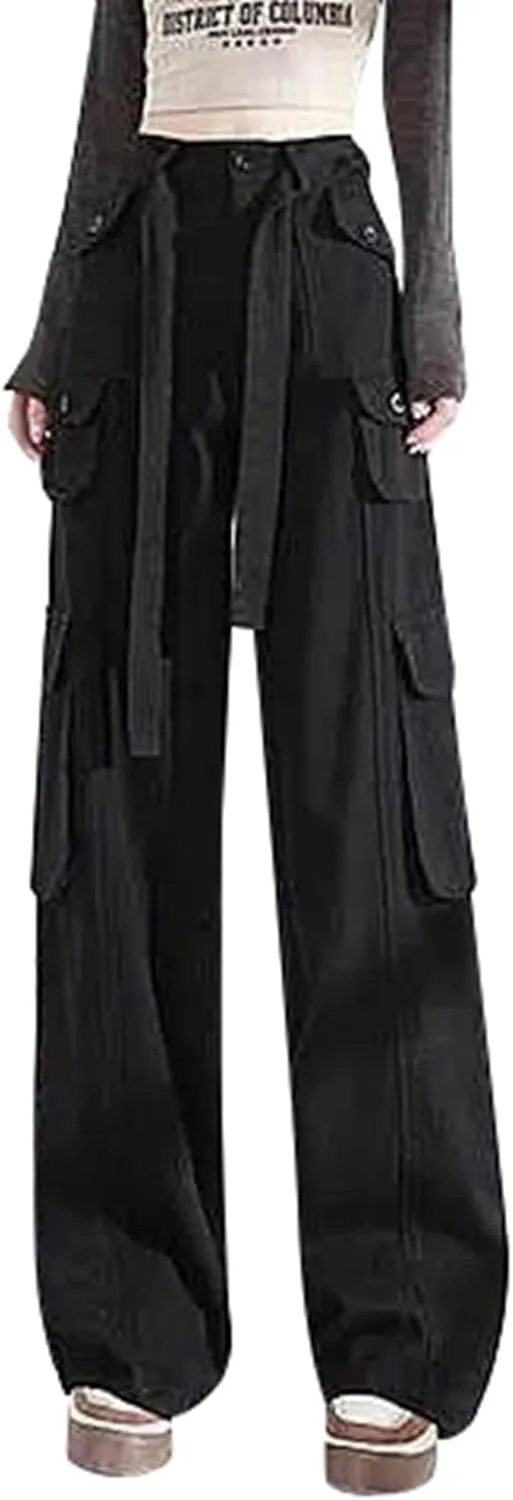 

Брюки-карго для женщин, мешковатые, с карманами, в стиле ретро