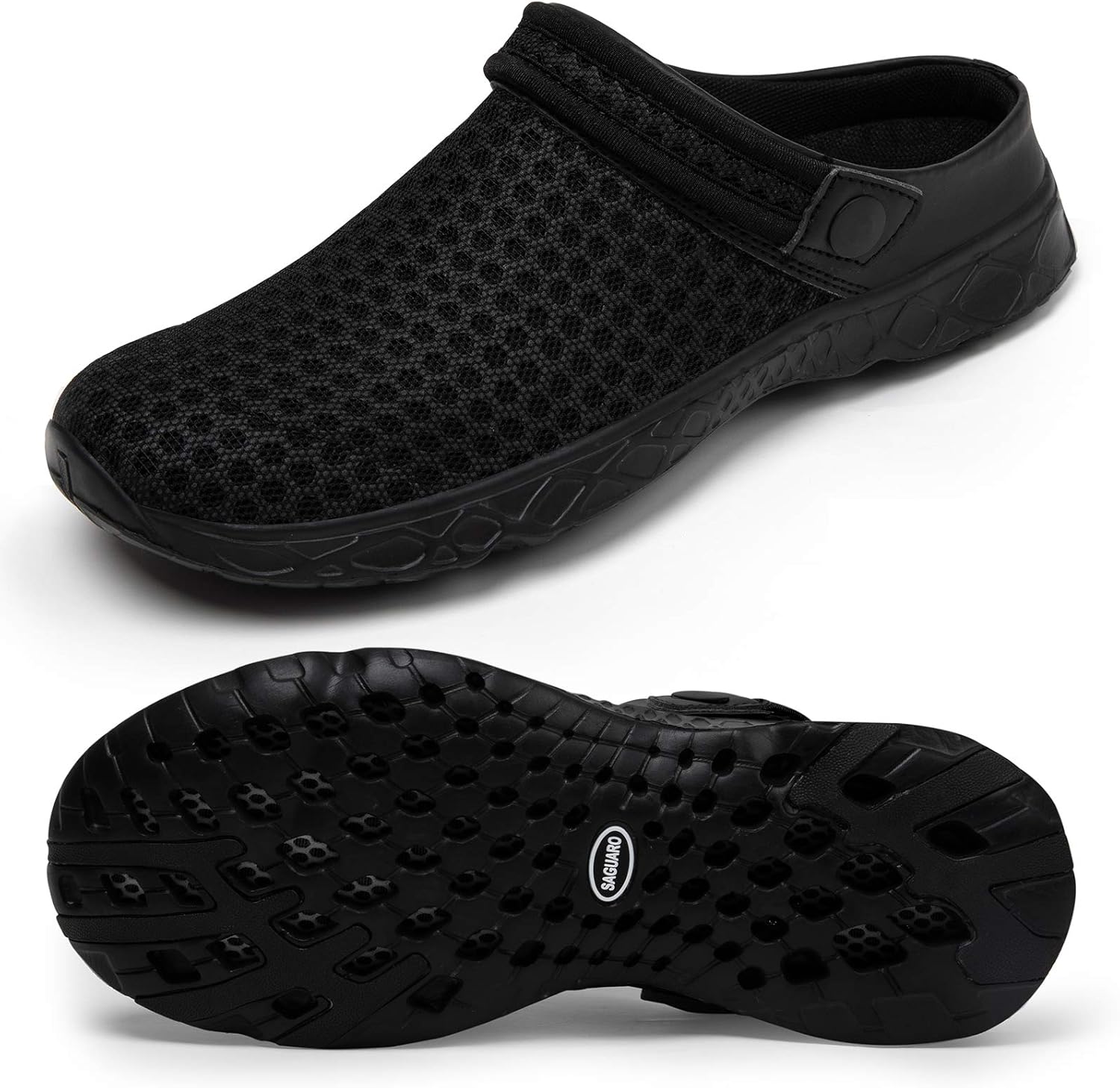 

Мужские и женские садовые туфли SAGUARO с быстрой сушкой, легкие дышащие сабо для садоводства, водные туфли, сетчатые сандалии для спорта, активного отдыха, пляжа, бассейна и упражнений, черный