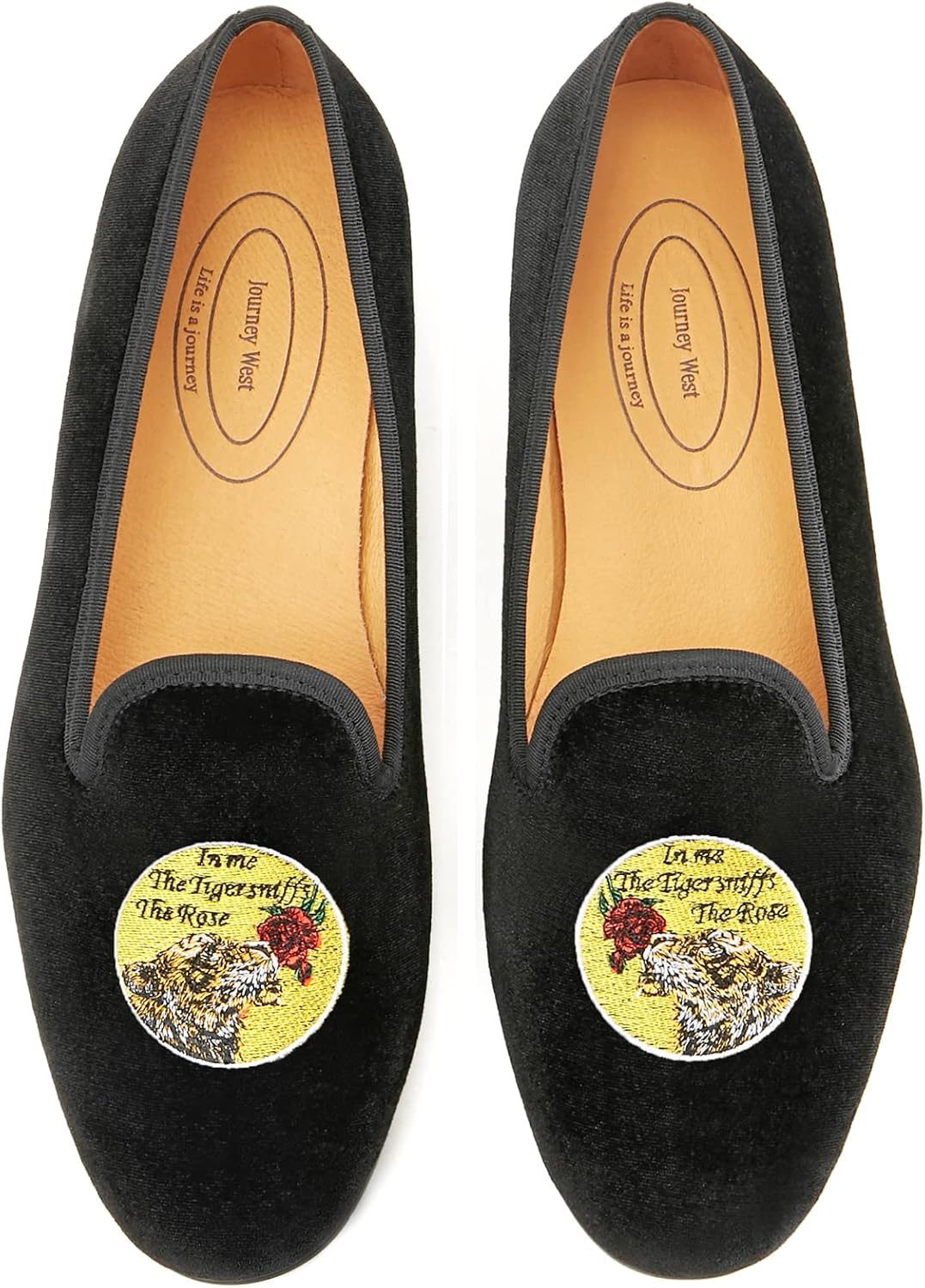 

Мужские бархатные лоферы Journey West с вышивкой, слипоны, туфли для смокинга для мужчин, черный