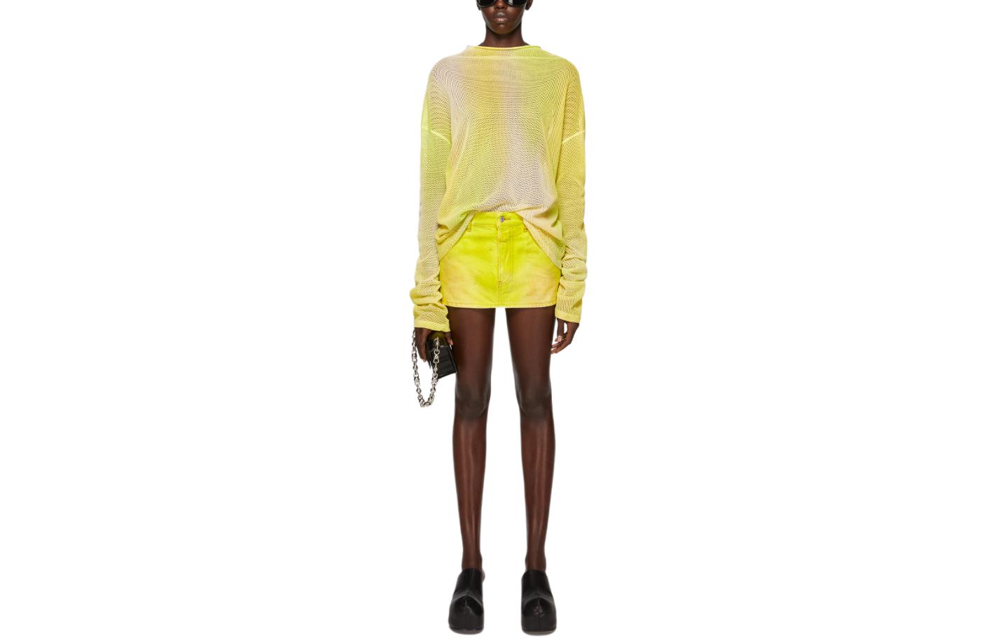 

Acne Studios SS24 Повседневные короткие юбки Women's Neon Yellow